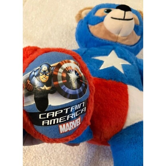 Lot Of Build A Bear Teddy Bears - BAB - Pink, Captain America And Black Bear - Picture 4 of 15